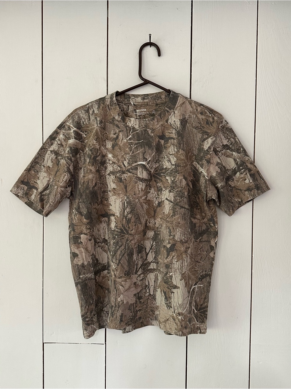 Hollister Heavyweight Boxy Fit Camo Cotton Tee T-shirt Sz XS Oversized